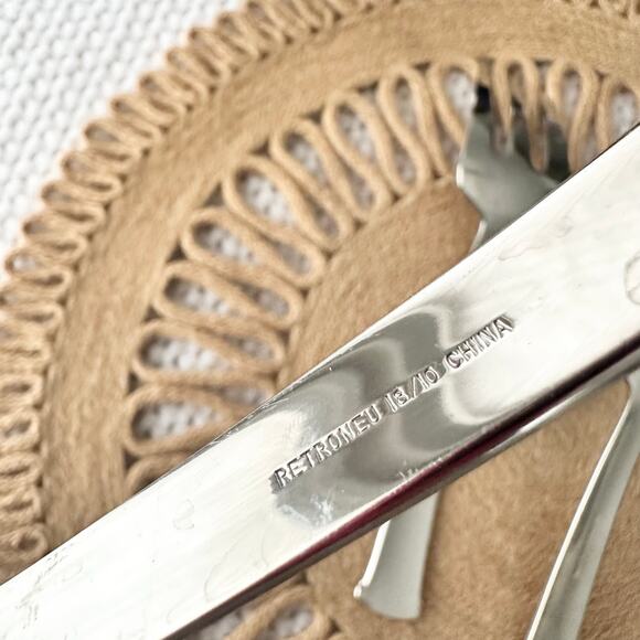 Reed & Barton Arlington Newton 18/10 Stainless Serving Spoons Meat Forks Set 5 - Picture 5 of 6